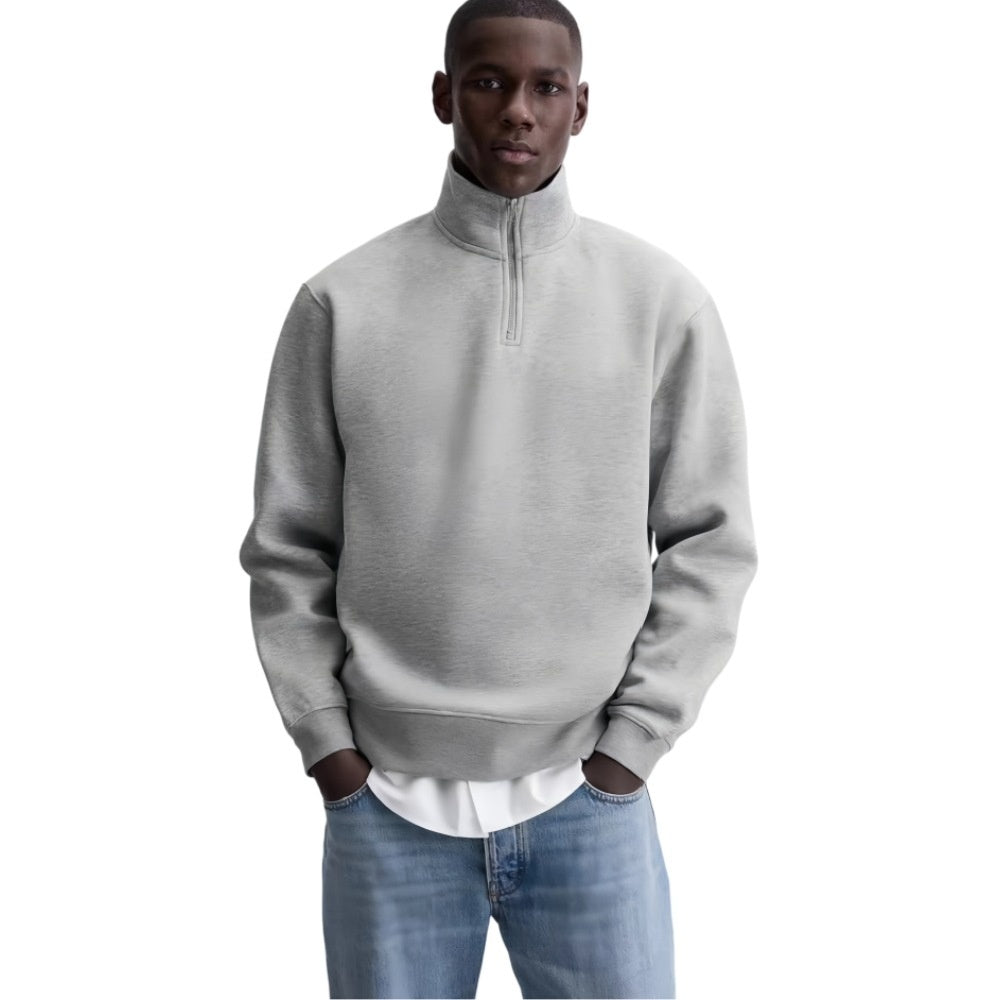 FELPA BASIC CON COLLO E CERNIERA