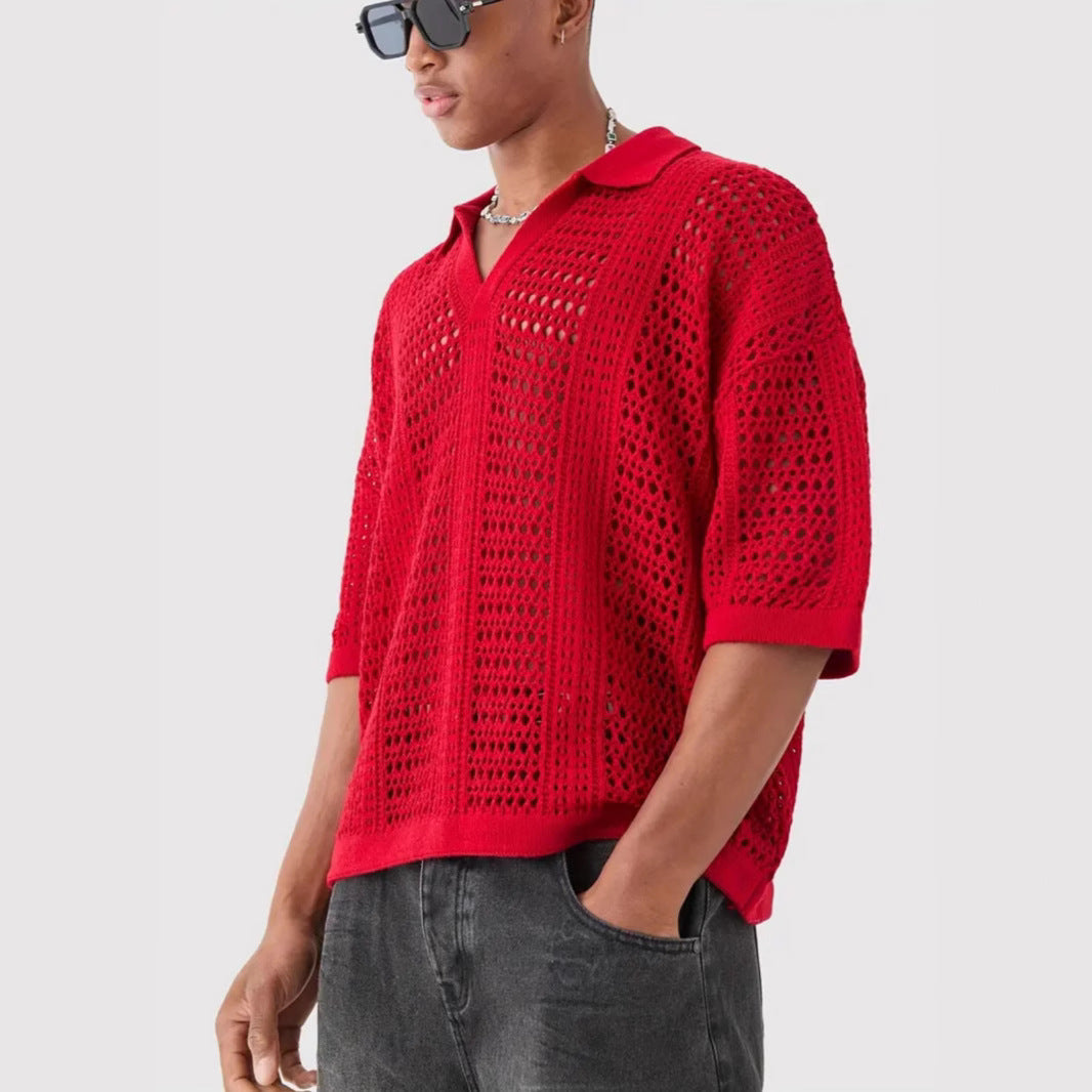 POLO IN MAGLIA TRAFORATA