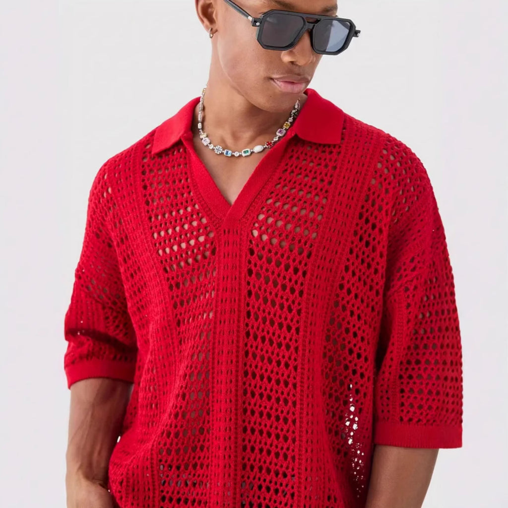 POLO IN MAGLIA TRAFORATA