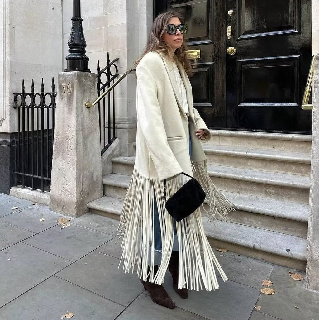 OVER COAT WITH FRINGES