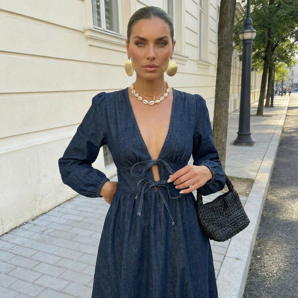 VESTITO MIDI IN DENIM