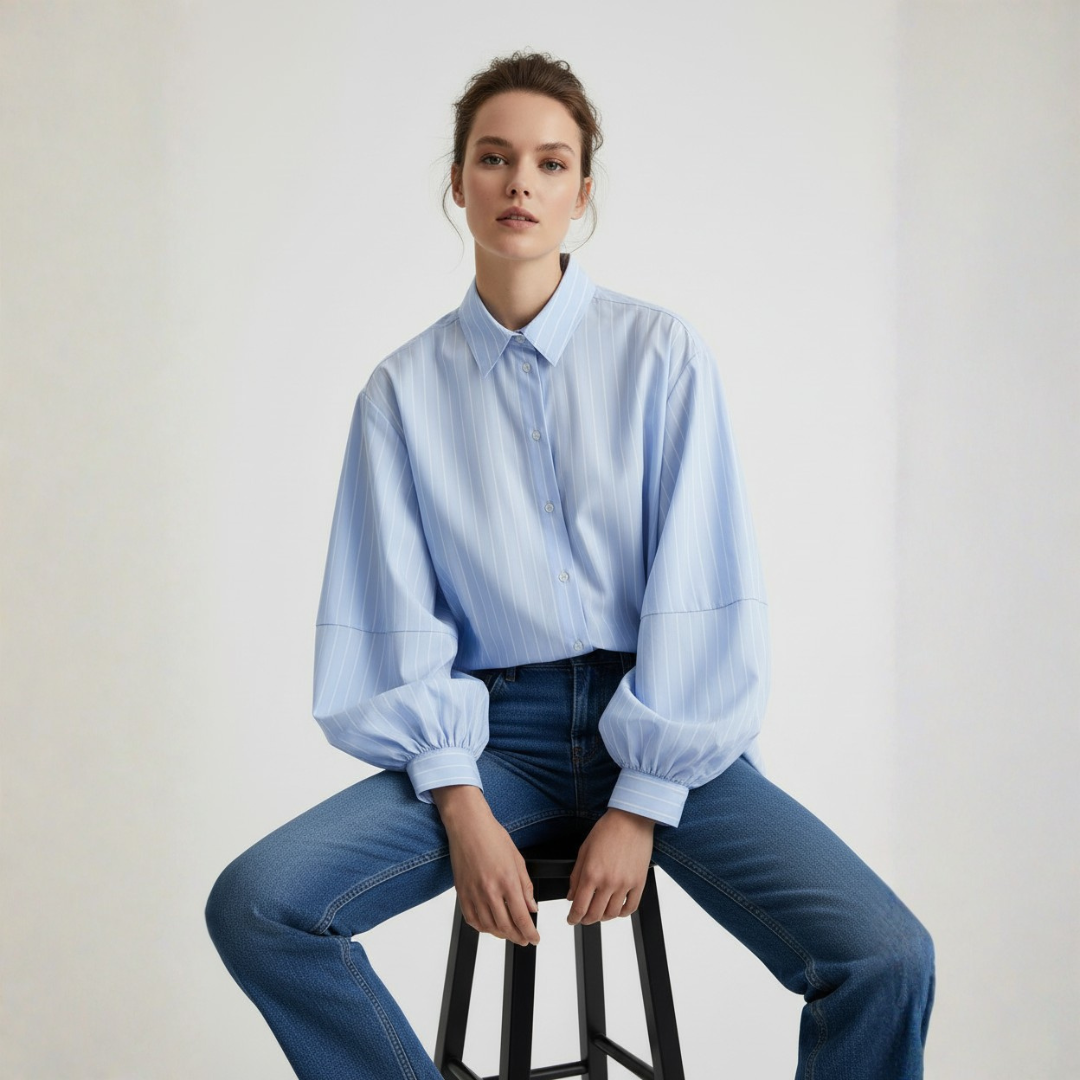 CAMICIA A RIGHE MANICHE BALLOON