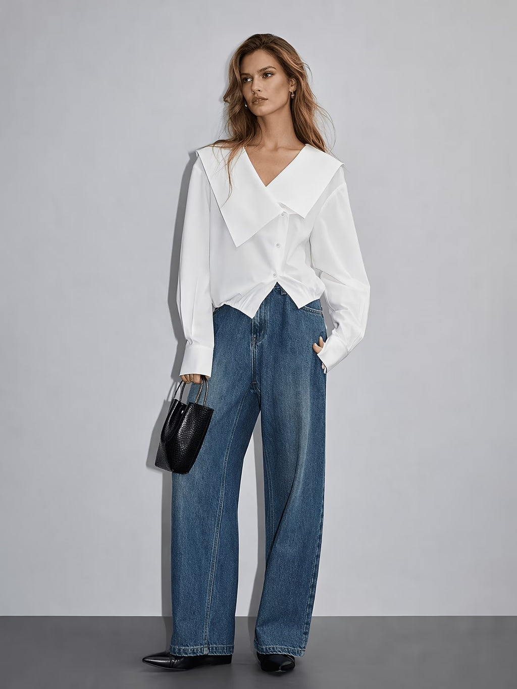 CAMICIA BIANCA CON COLLETTO MAXI