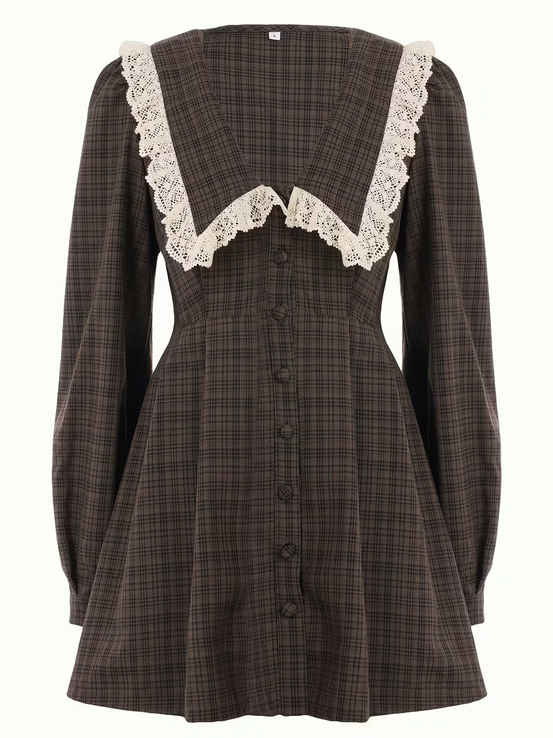 VESTITO SCACCHI MAXI COLLETTO