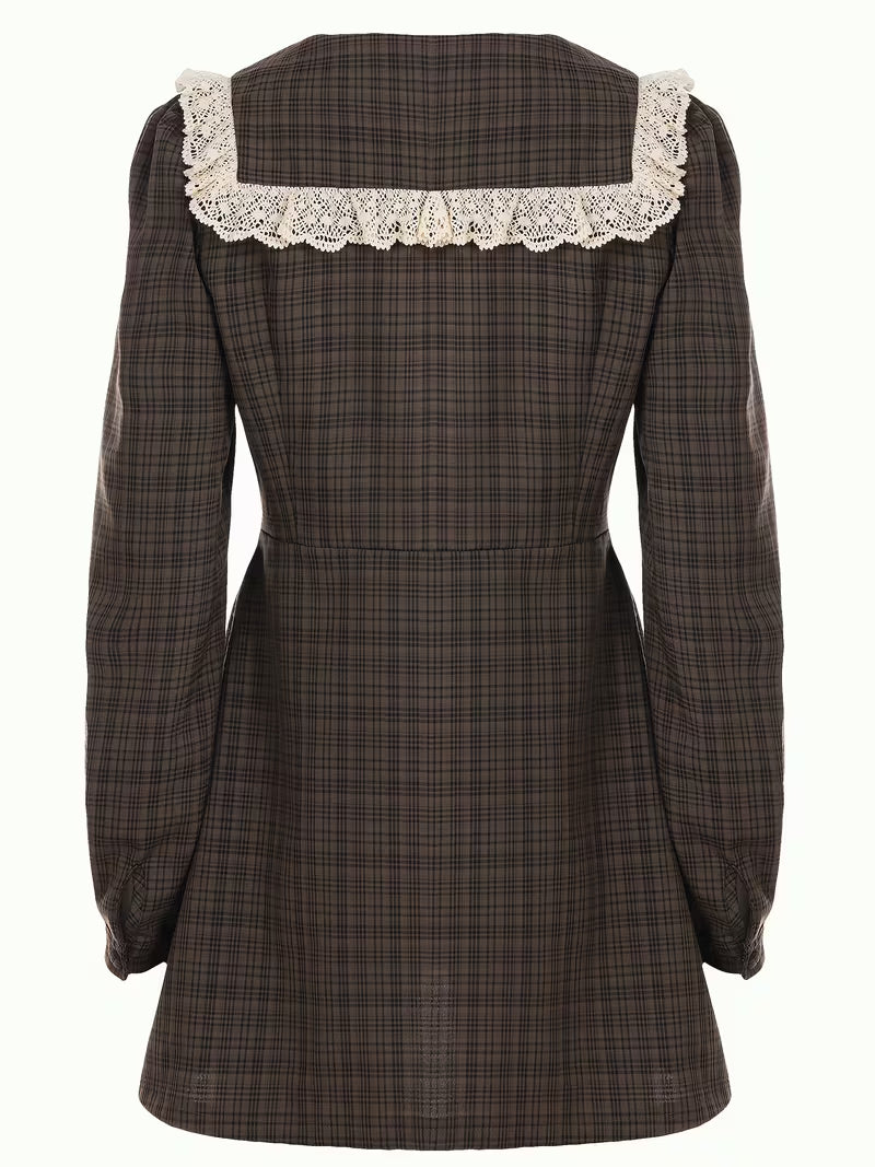 VESTITO SCACCHI MAXI COLLETTO