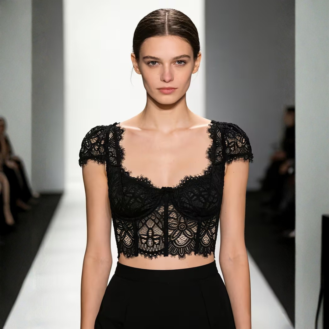 TOP CORSETTO IN PIZZO