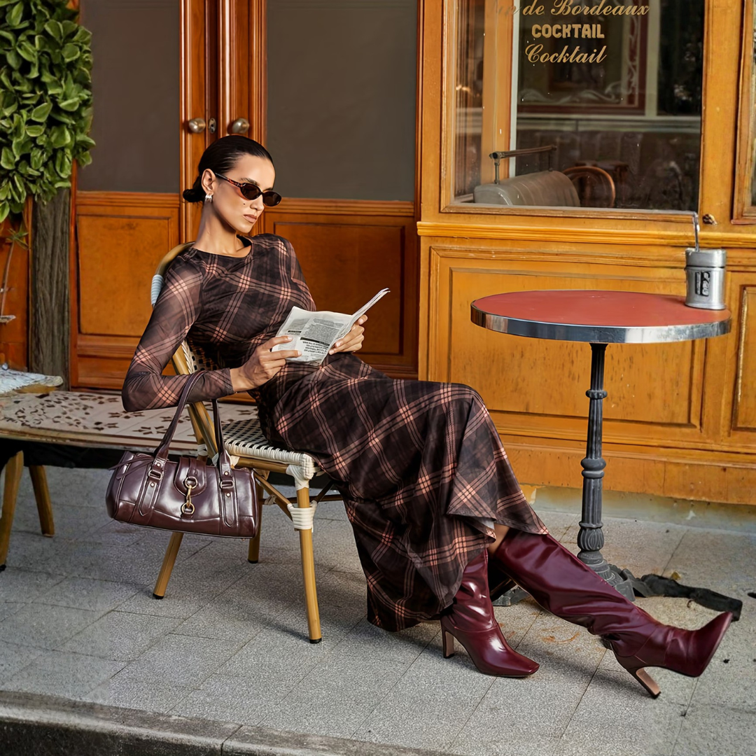 VESTITO LUNGO TULLE SCOZZESE