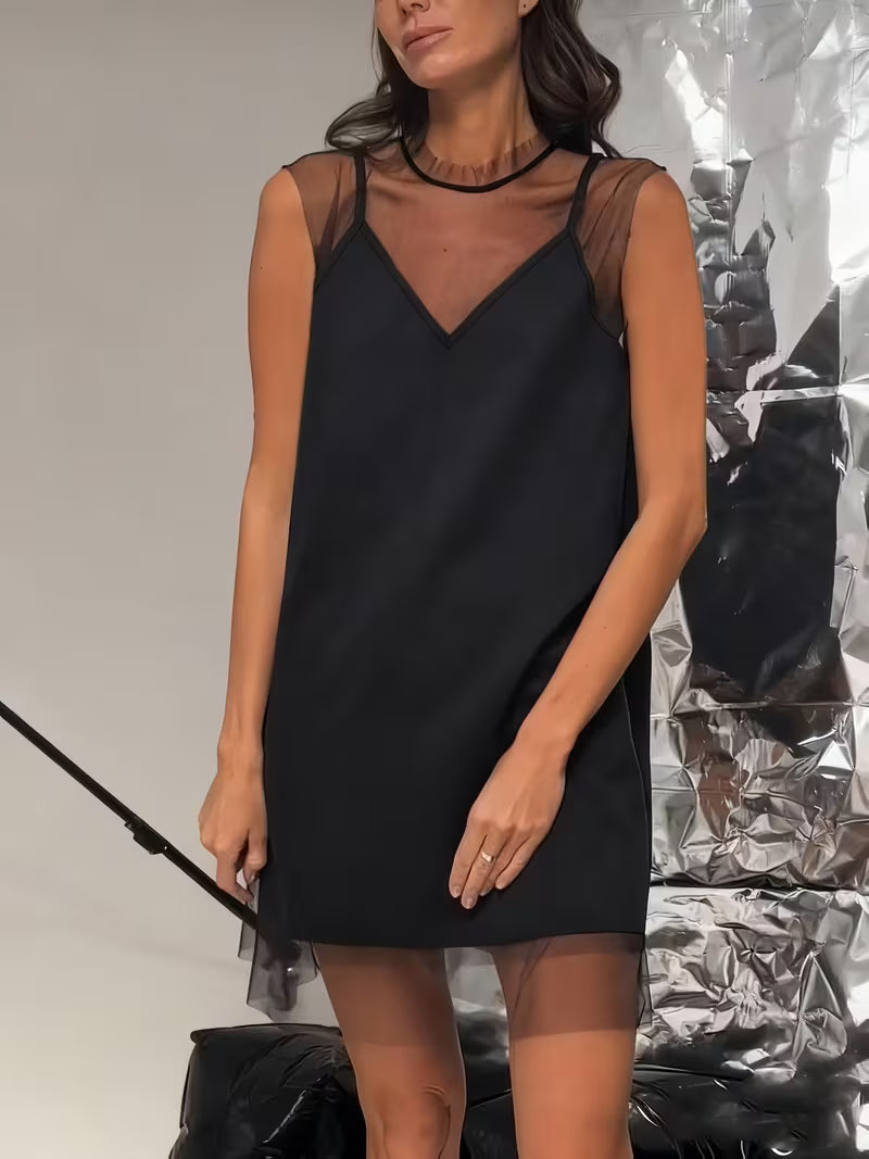 ABITO MINI IN MESH NERO