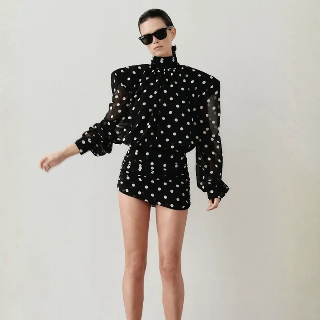 VESTITO IN TULLE A POIS