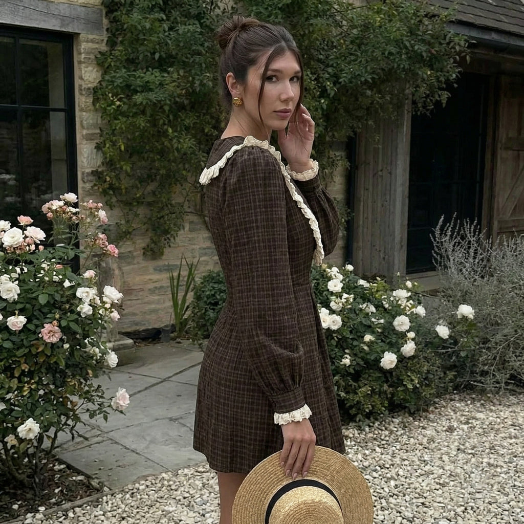 VESTITO SCACCHI MAXI COLLETTO