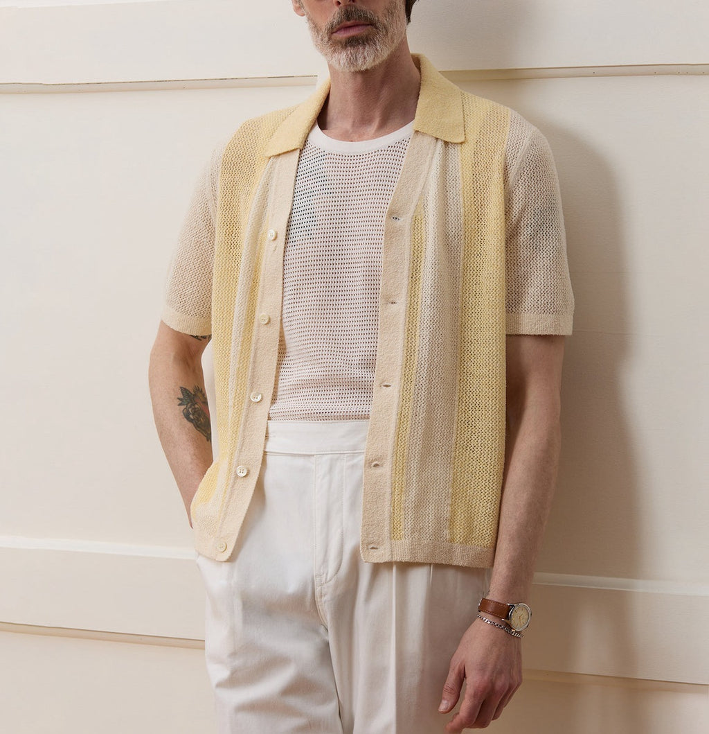 CAMICIA A MANICHE CORTE IN MAGLIA