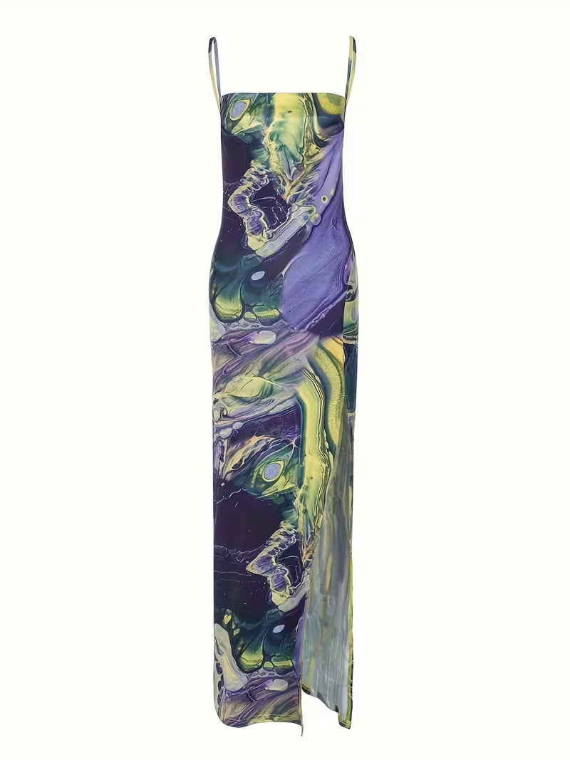 ABITO LUNGO MARBLE PRINT