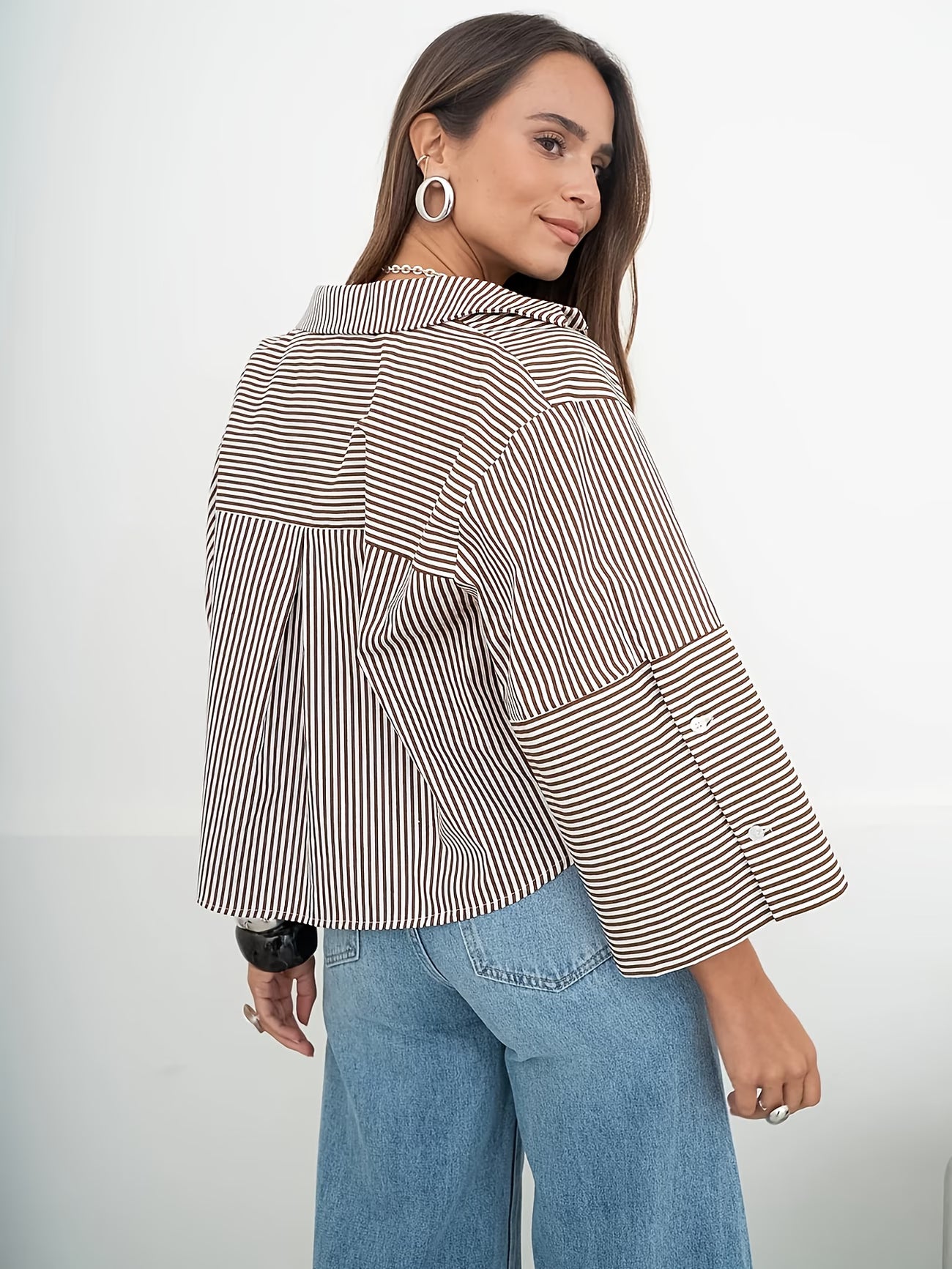 CAMICIA CROP A RIGHE