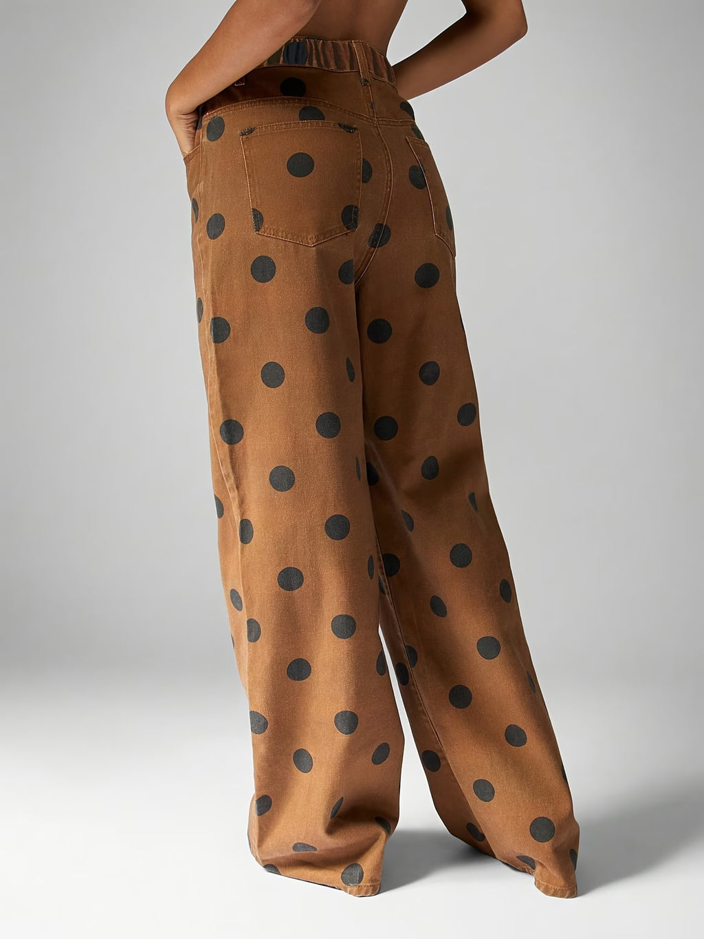 PANTALONI DENIM A POIS