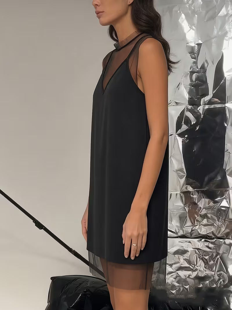 ABITO MINI IN MESH NERO