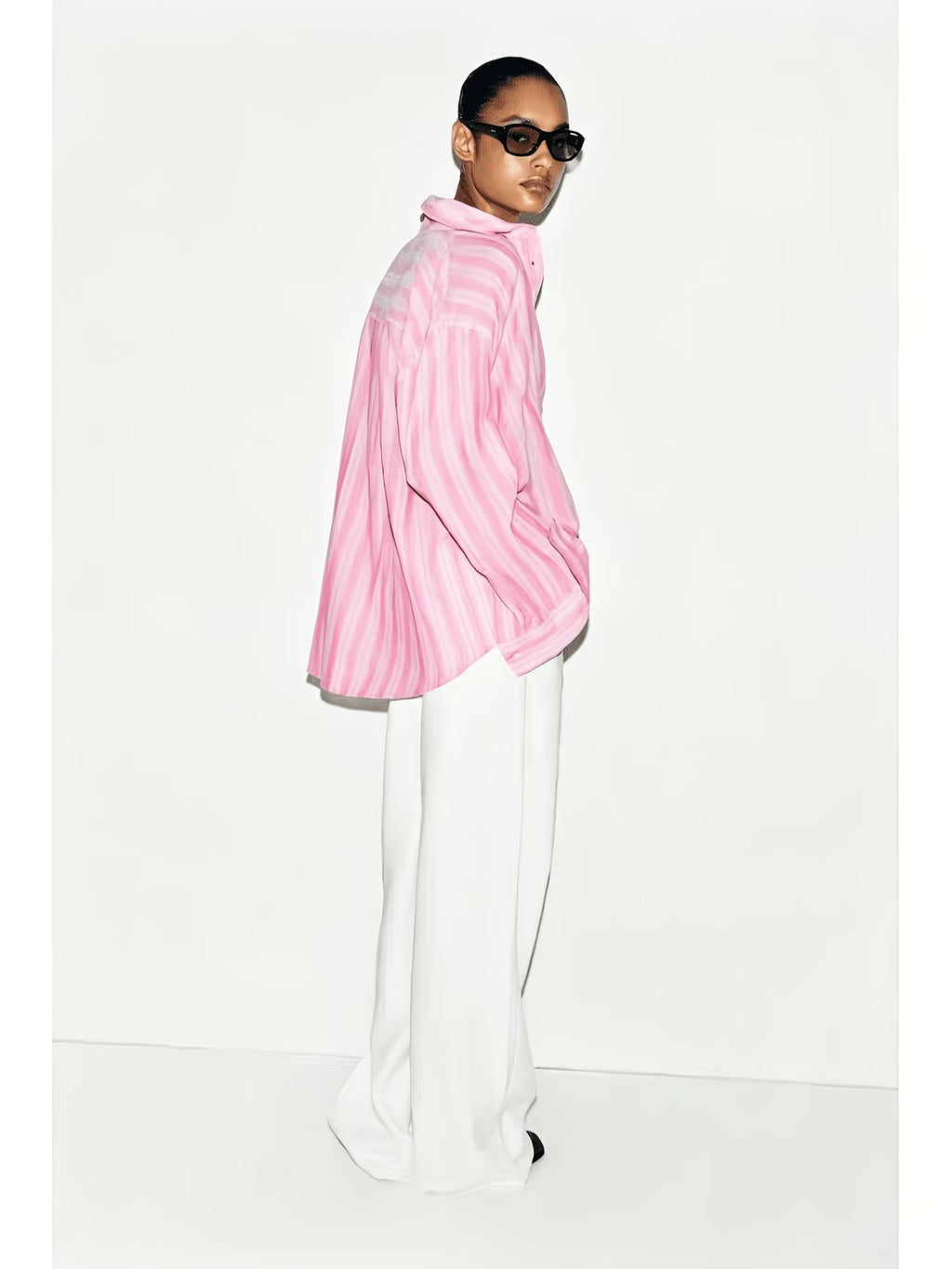 CAMICIA A RIGHE ROSA