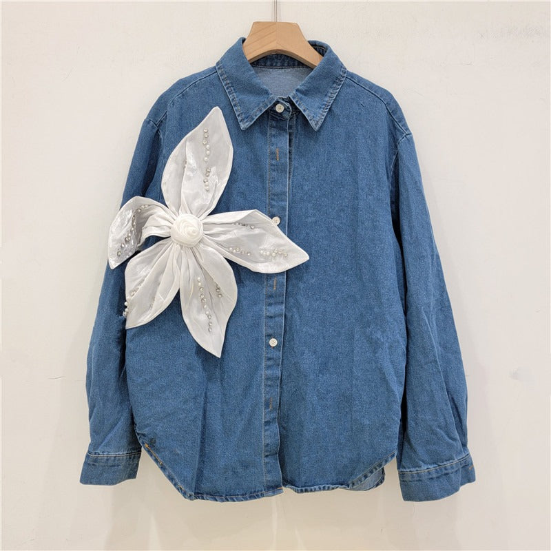 CAMICIA IN DENIM CON APPLICAZIONE