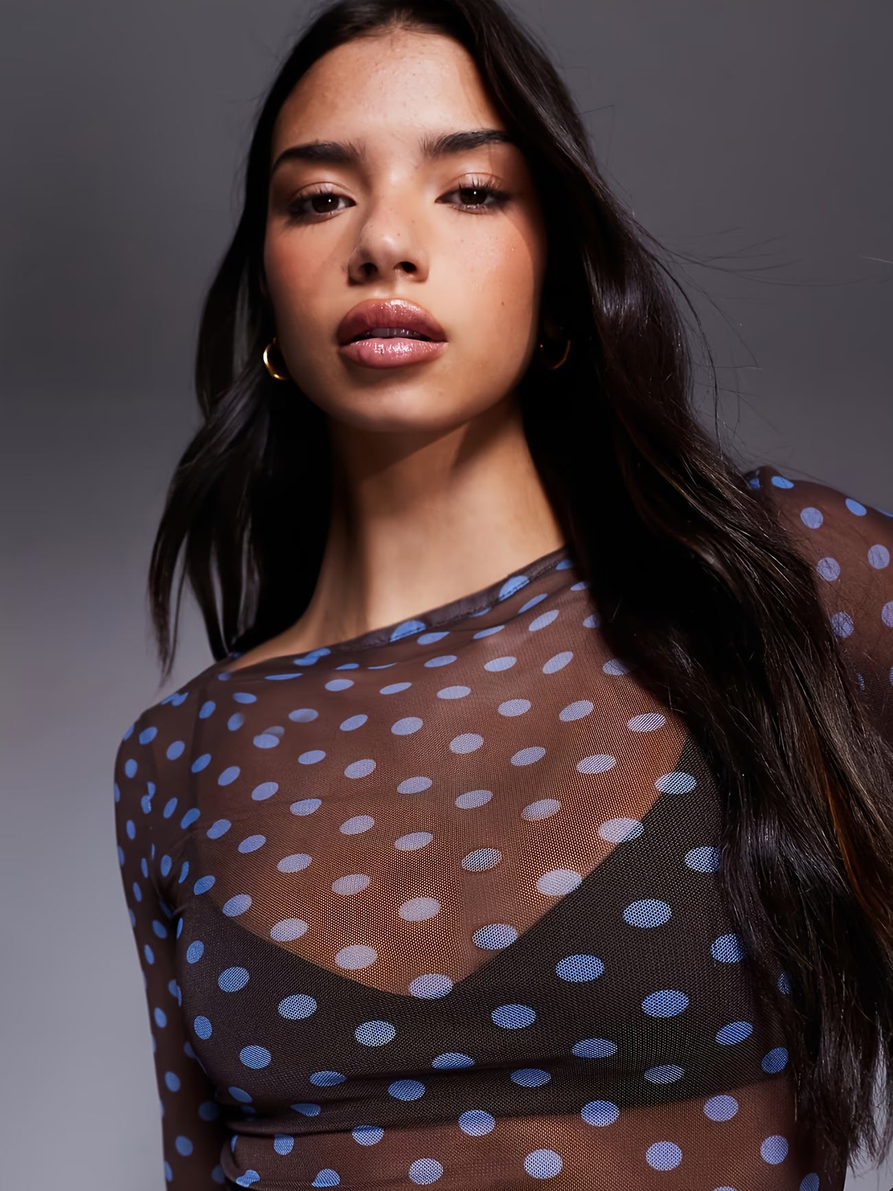 MAGLIETTA IN TULLE A POIS