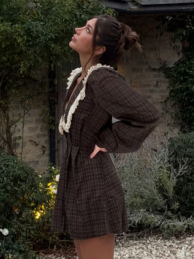 VESTITO SCACCHI MAXI COLLETTO