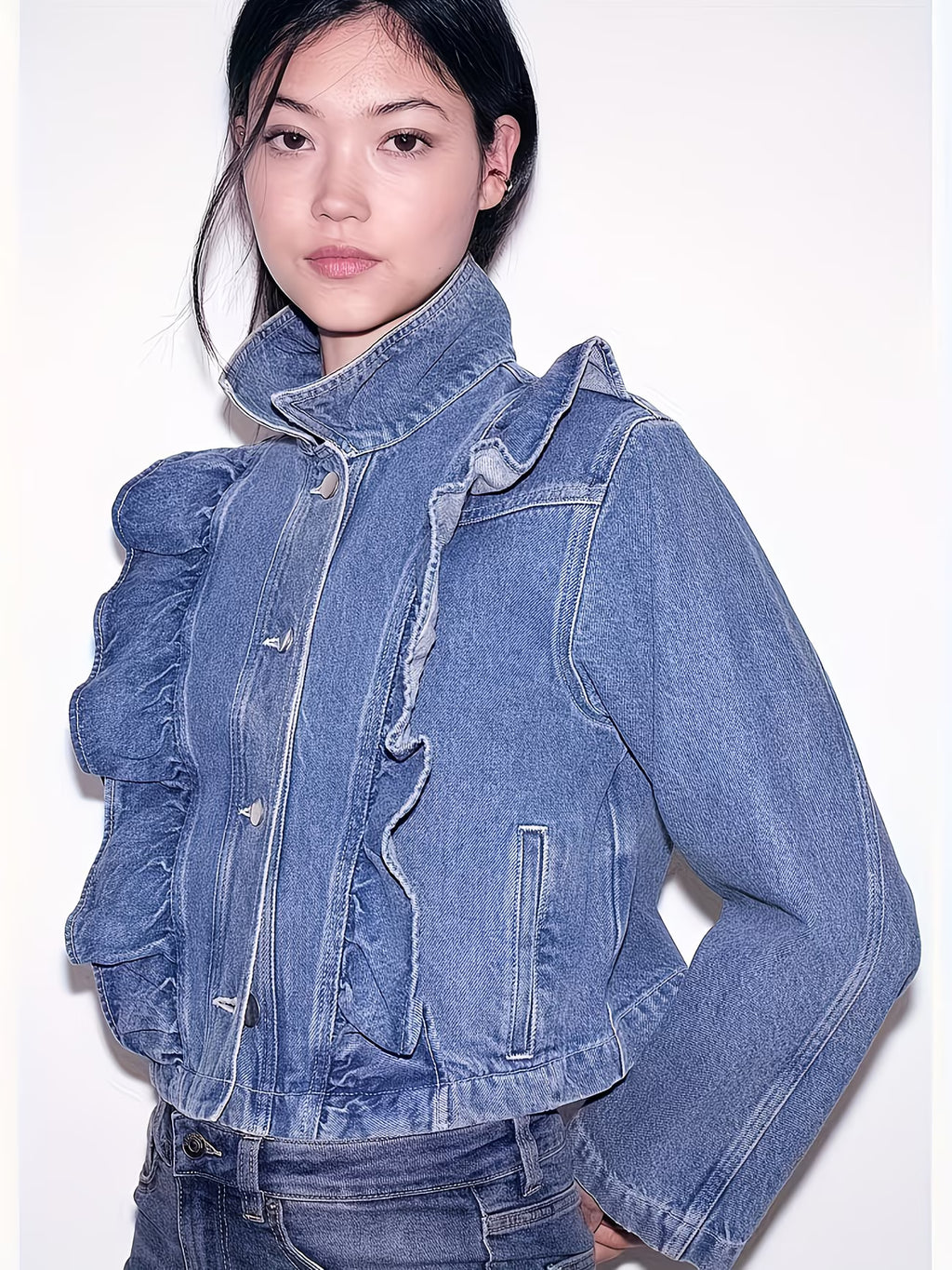 GIUBBINO DENIM ROUCHES