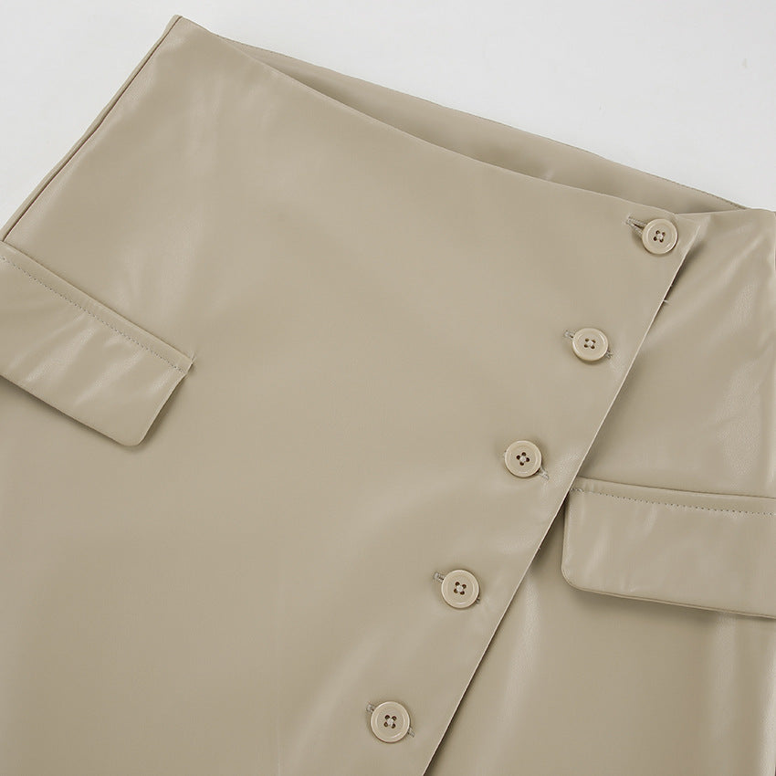 LONG ECO-LEATHER SKIRT