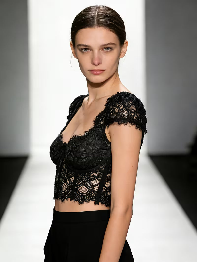 TOP CORSETTO IN PIZZO