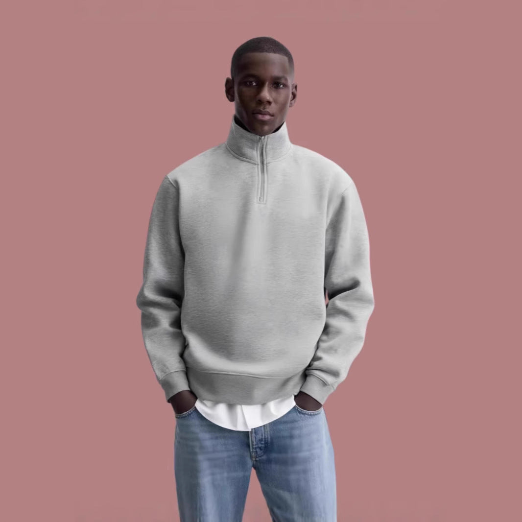 FELPA BASIC CON COLLO E CERNIERA