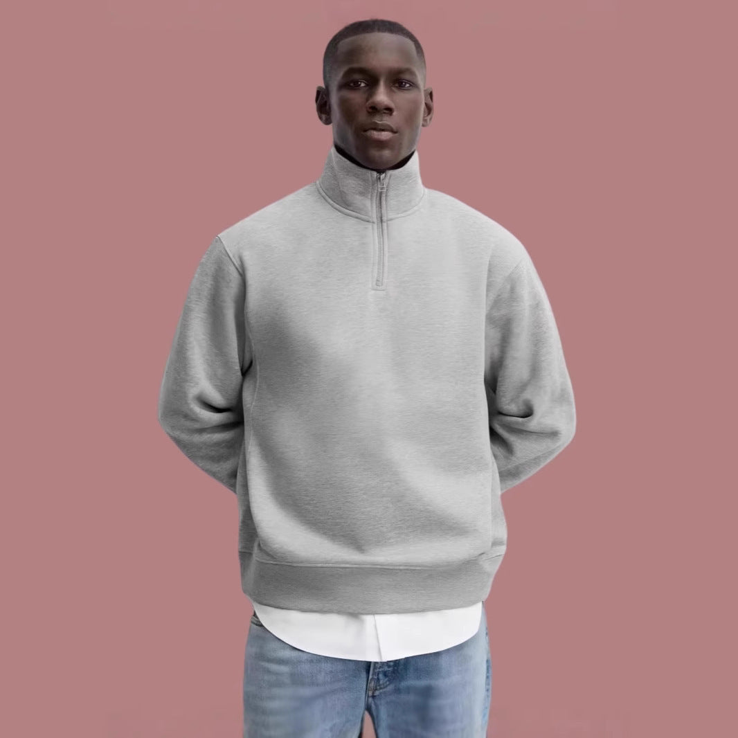 FELPA BASIC CON COLLO E CERNIERA