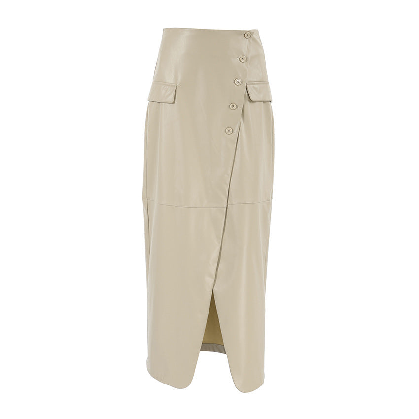 LONG ECO-LEATHER SKIRT