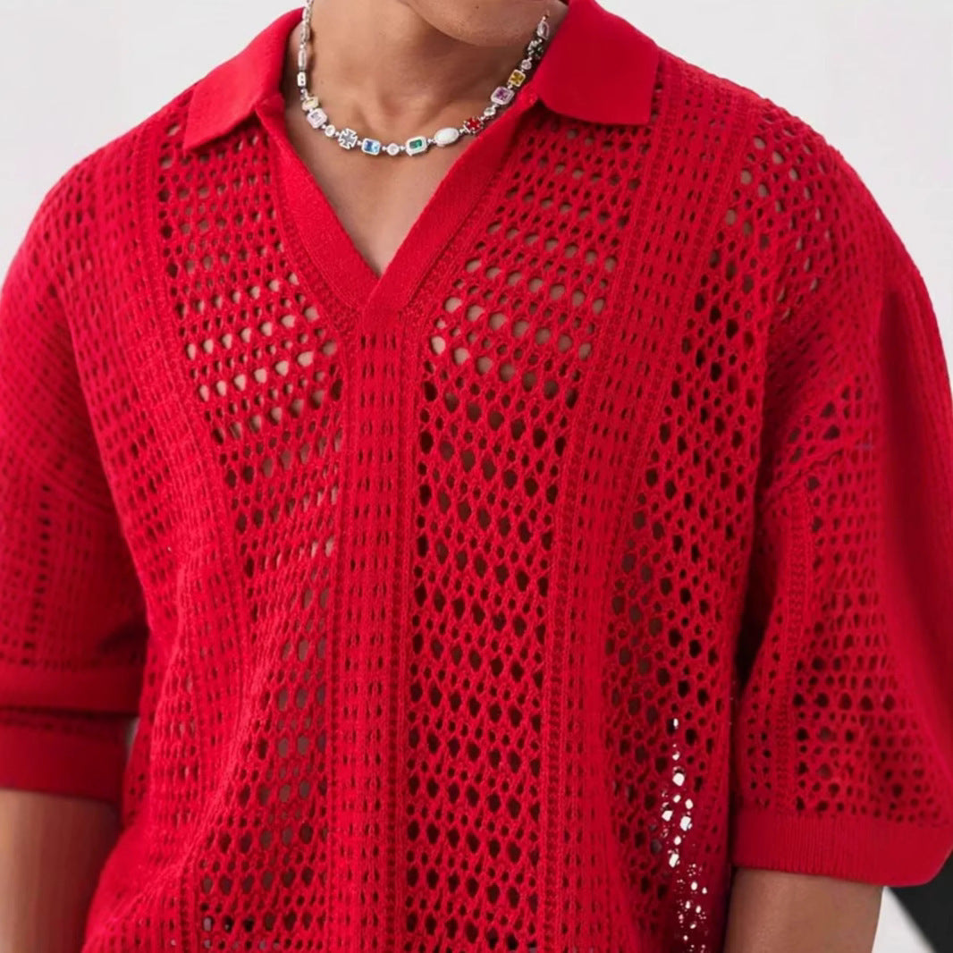 POLO IN MAGLIA TRAFORATA