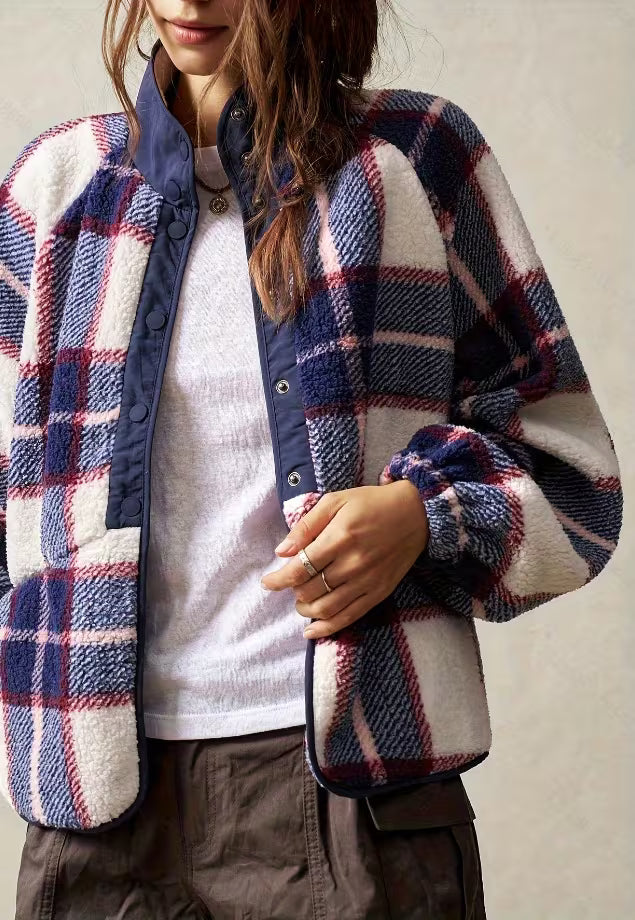 GIACCA IN SHERPA A SCACCHI