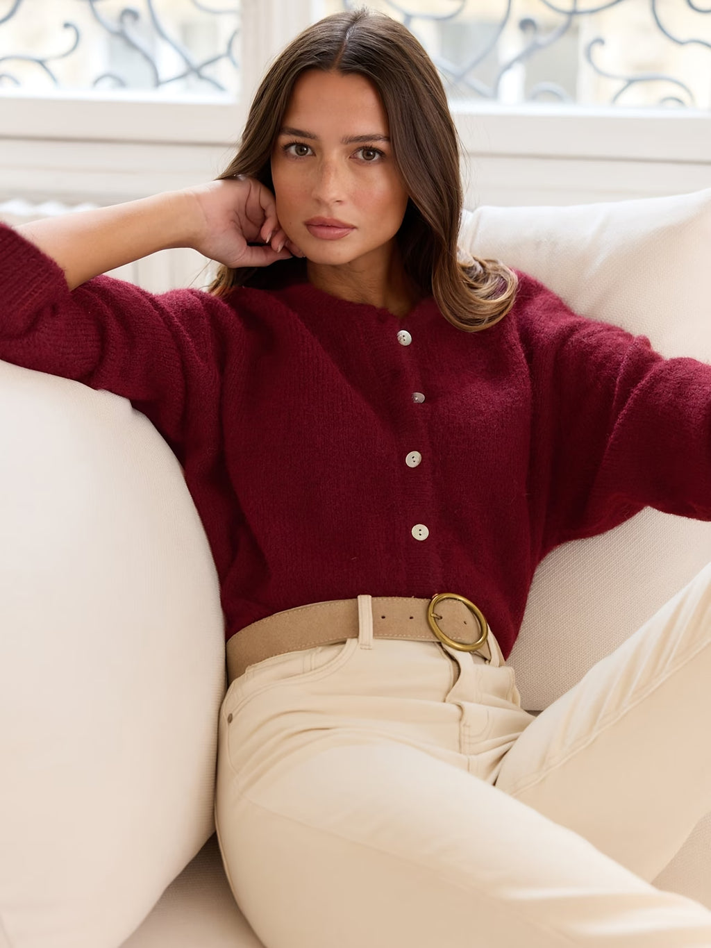 CARDIGAN BORDEAUX