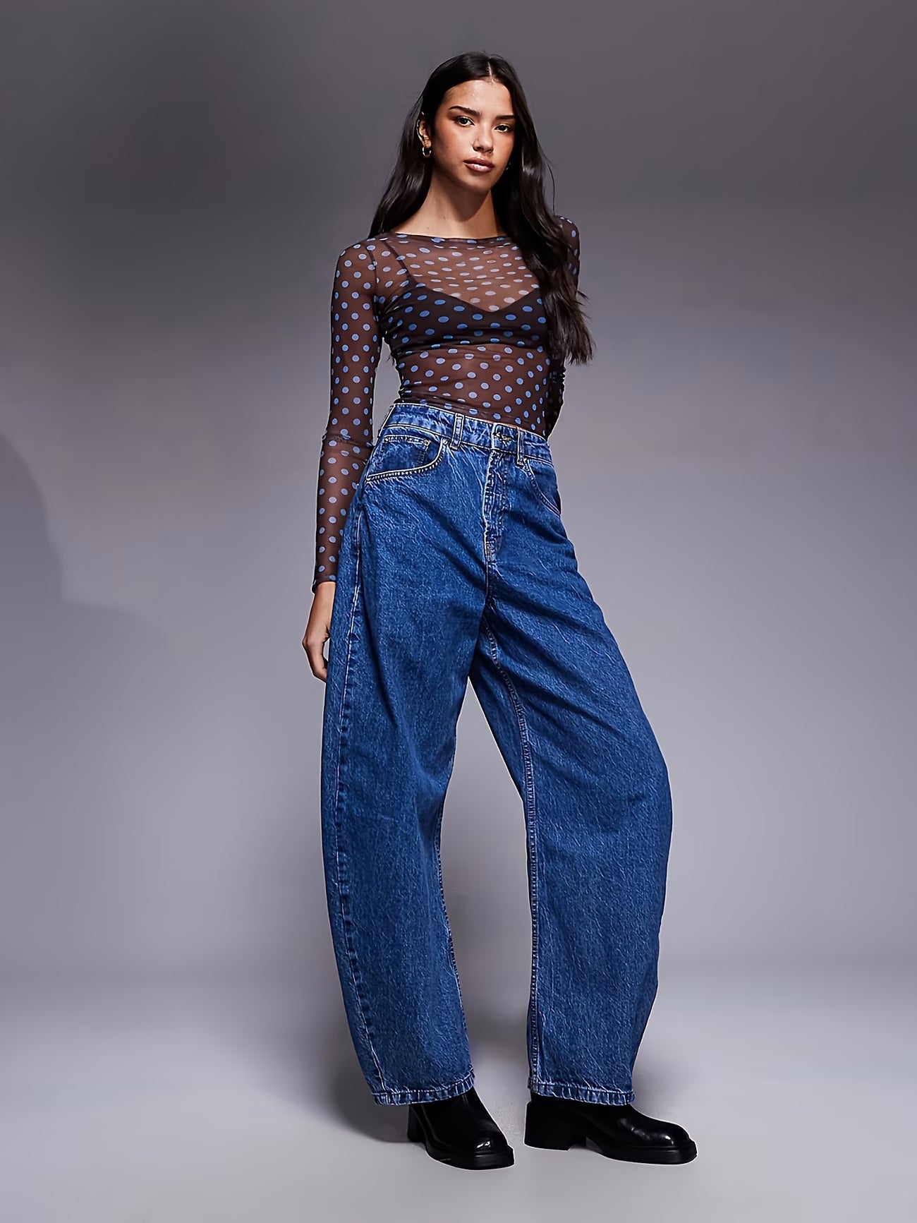 MAGLIETTA IN TULLE A POIS