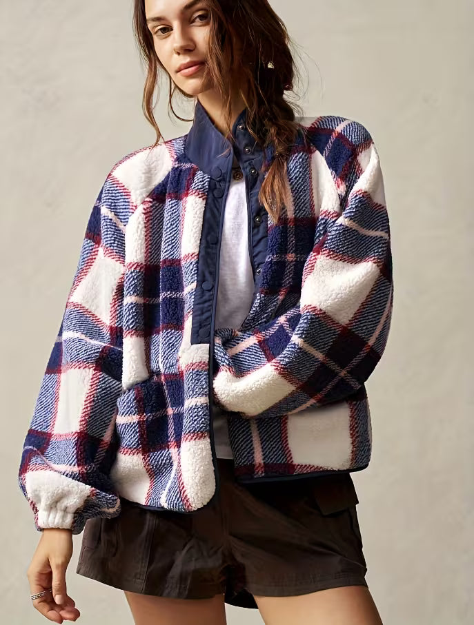 GIACCA IN SHERPA A SCACCHI