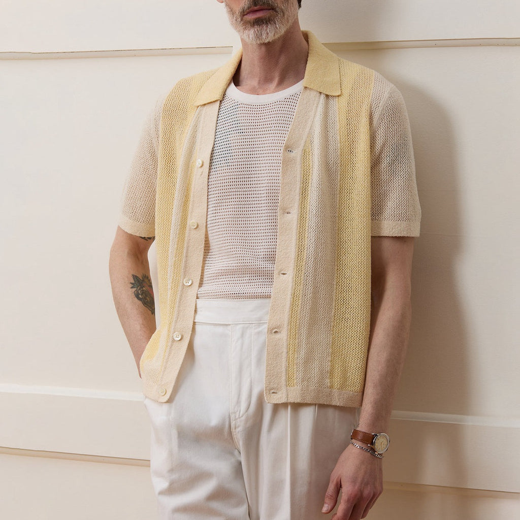 CAMICIA A MANICHE CORTE IN MAGLIA