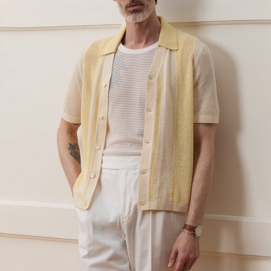 CAMICIA A MANICHE CORTE IN MAGLIA