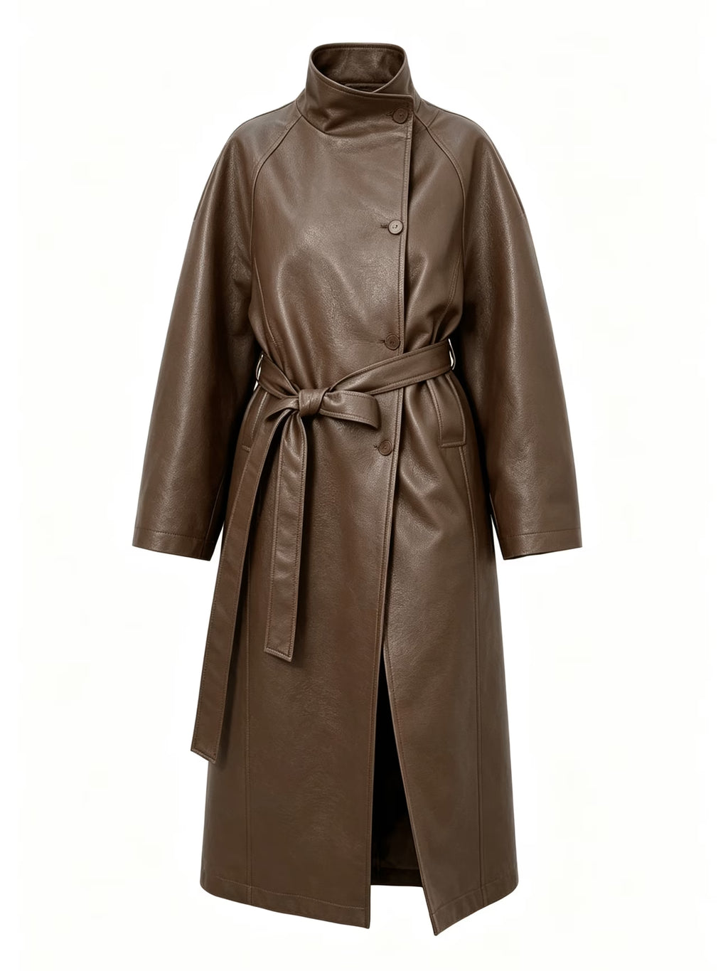 TRENCH LUNGO IN ECOPELLE