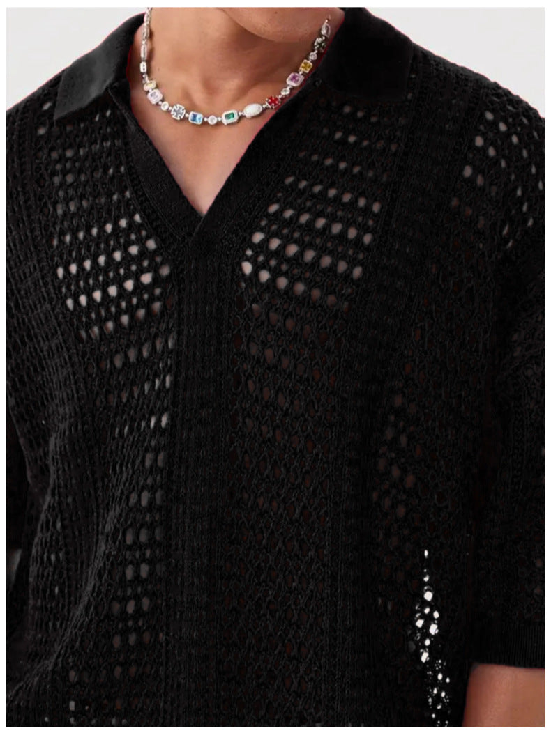 POLO IN MAGLIA TRAFORATA