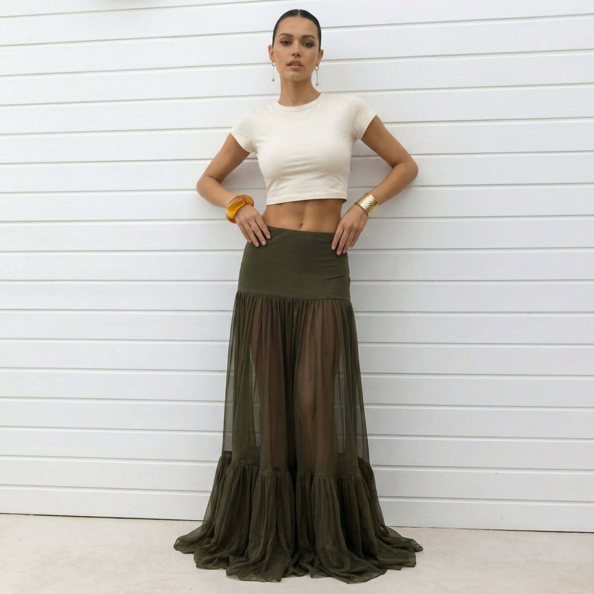 GONNA LUNGA IN TULLE