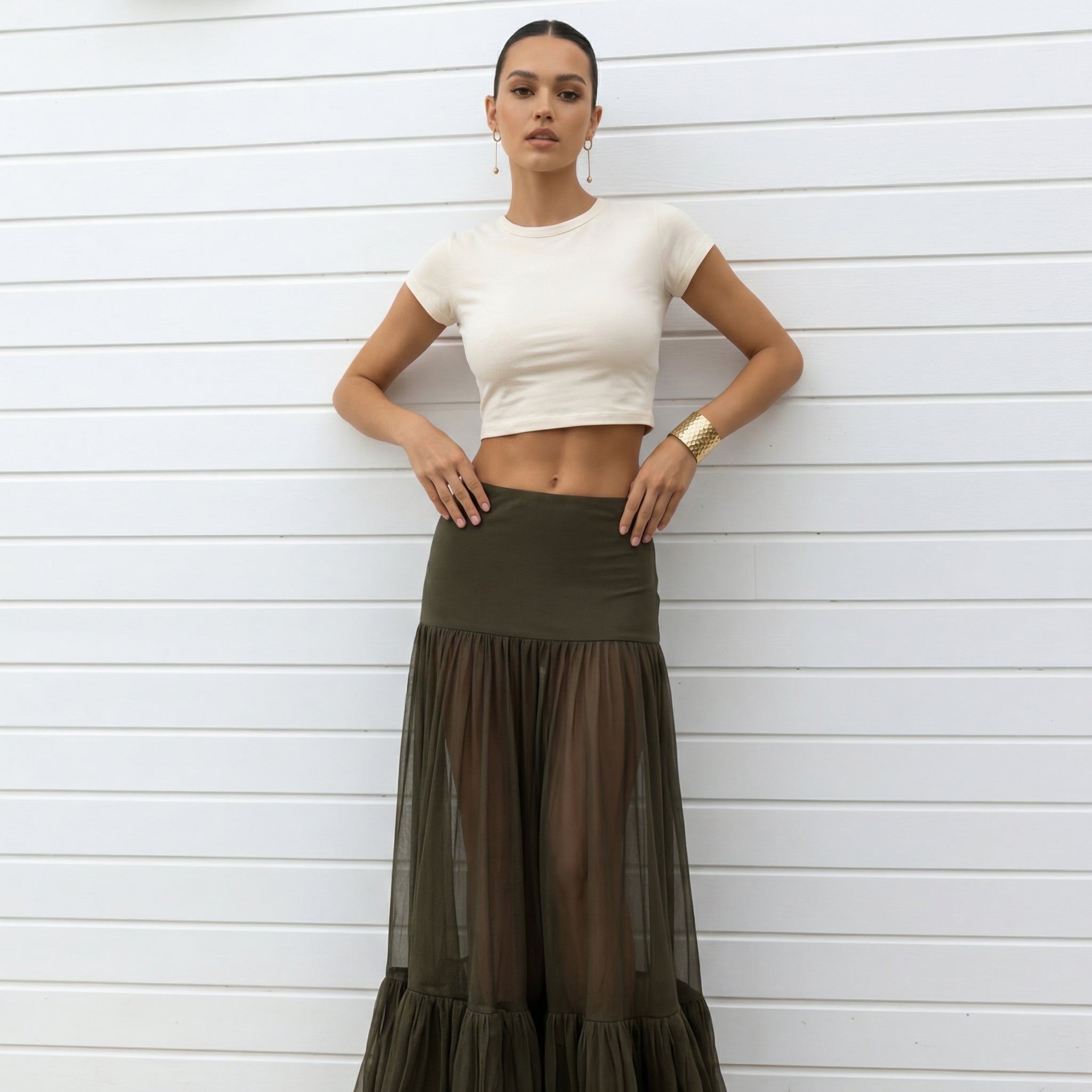 GONNA LUNGA IN TULLE