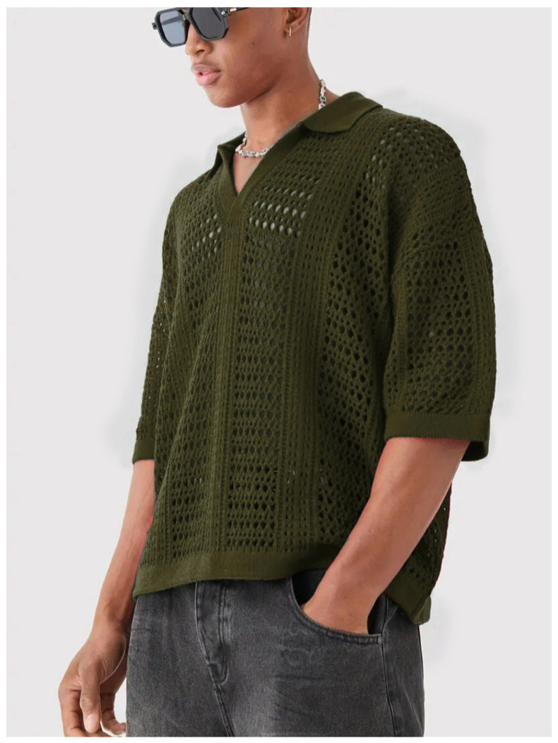 POLO IN MAGLIA TRAFORATA