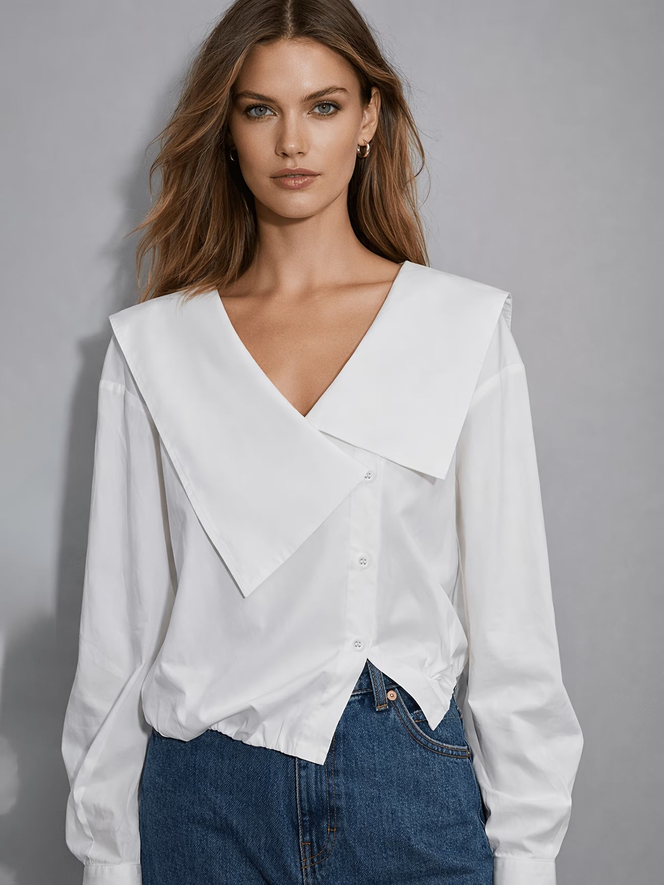 CAMICIA BIANCA CON COLLETTO MAXI