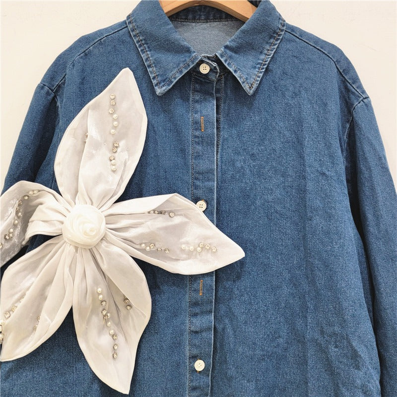 CAMICIA IN DENIM CON APPLICAZIONE