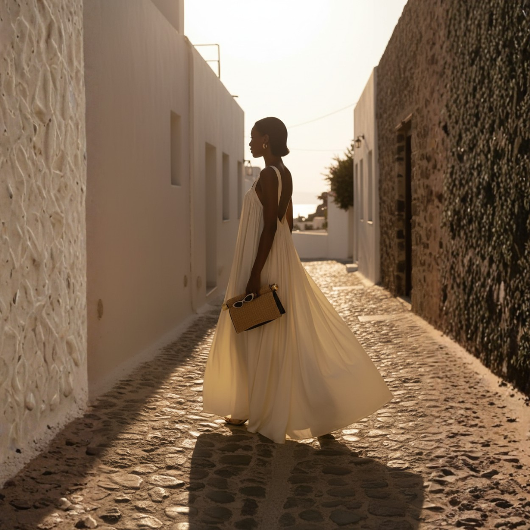 MAXI DRESS IN RASO