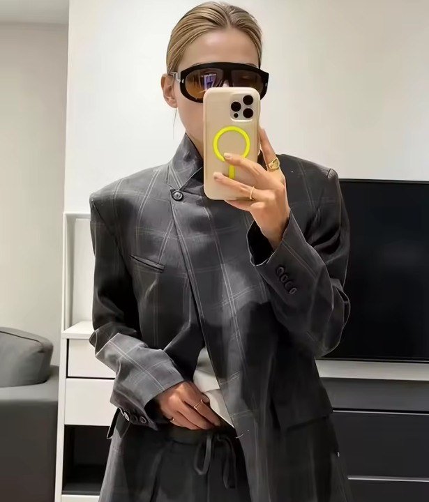 BLAZER ASIMMETRICO PRINCIPE DI GALLES