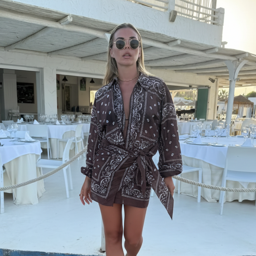 SET COORDINATO PAISLEY MARRONE