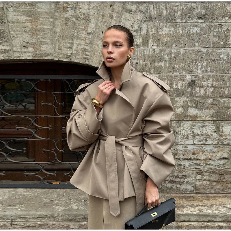 TRENCH CORTO OVERSIZE