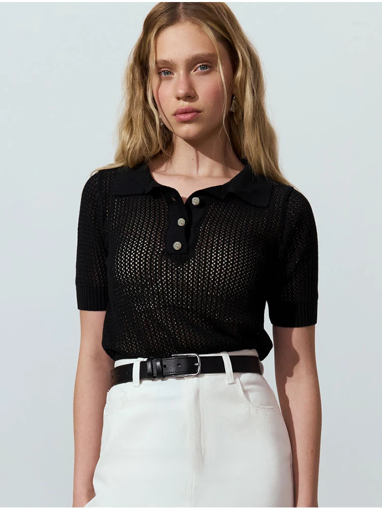 POLO IN MAGLIA TRAFORATA