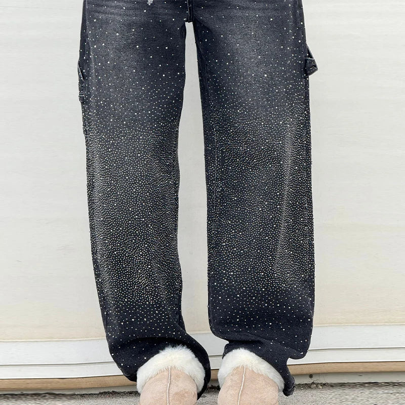 JEANS BAGGY CARPENTER STRASS