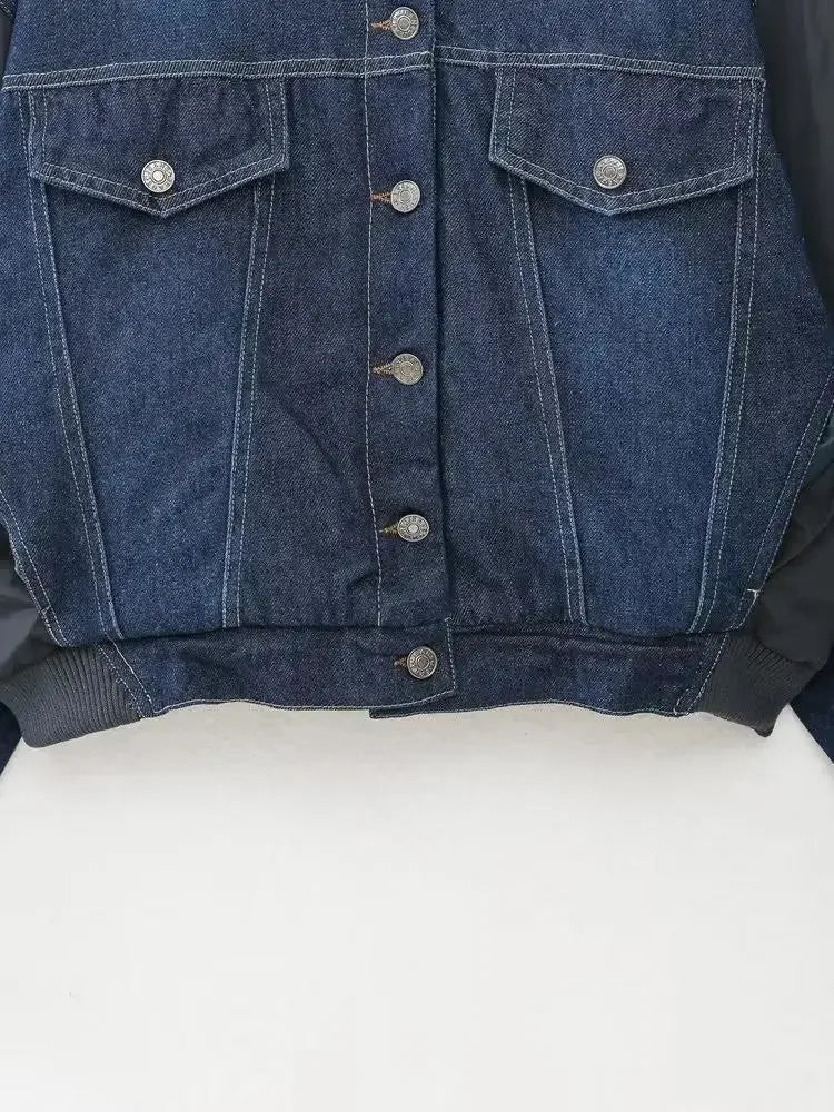 BOMBER DENIM E NYLON